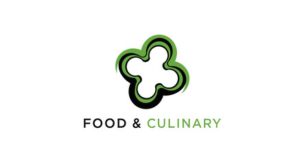 Abstract Geometric Logo for Food and Culinary Businesses on White Background