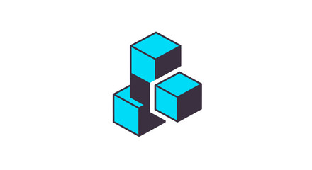 Obraz premium Abstract Geometric Neon Cube Graphic Design Representing Modern Art and Minimalism