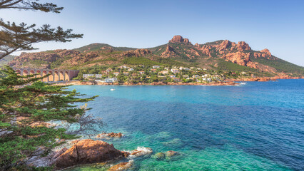 Esterel Coast and Anthéor Viaduct Landscape, Saint Raphael, France