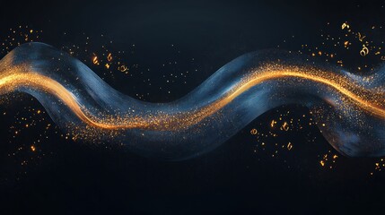 Abstract wavy golden stream