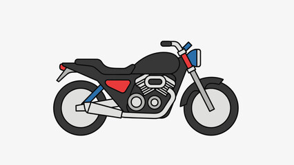 Fototapeta premium Stylized Illustrative motorcycle with minimalist design and bold colors ideal for digital artwork