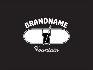 Milkshake Glass with Straw Logo Design.