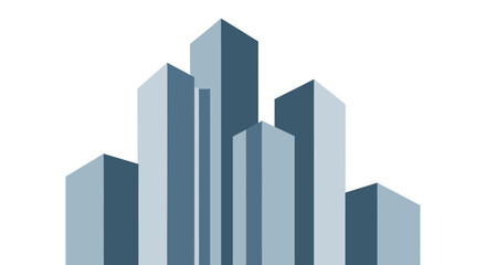 Fototapeta premium Abstract Geometric Skyline Featuring Minimalistic Modern Downtown Architecture Design Concept