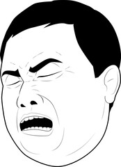 叫び顔の男性②