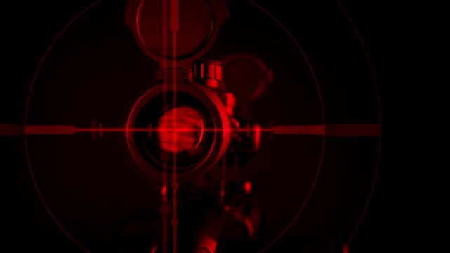 Sniper Rifle Scope Coming Into View With Scope Graphic