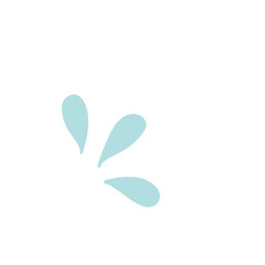 Fototapeta premium Water Splash Illustration – Cute Flat Blue Droplet Doodle 