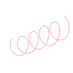 Hand Drawn Pink Squiggle &ndash; Long Spiral Doodle Line Illustration on Black Background