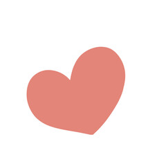 Hand Drawn Pink Heart &ndash; Pastel Love Doodle Illustration on Black Background