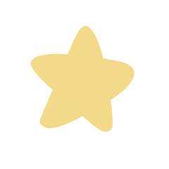 Simple Yellow Star &ndash; Hand Drawn Doodle Illustration on Black Background