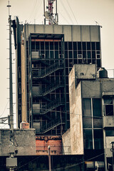 edificio, arquitectura, construcci&oacute;n, cielo, industrias, viejo, urbana, industrial, ciudad, torre, azul, concreto, agiotaje, casa, andamio, gruas, metal