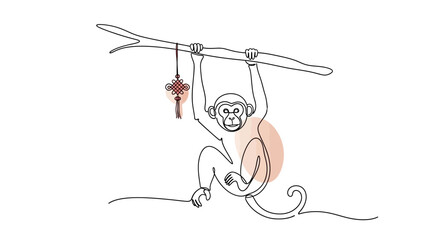 monkey hanging from branch with key © Azizi