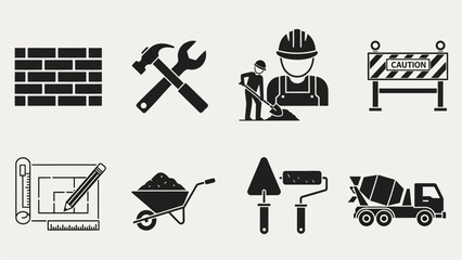 contruction worker vector silhouette