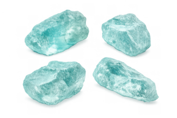 Menthol crystals with refreshing cooling effect, natural aromatic ingredient, aqua blue mineral stones for aromatherapy