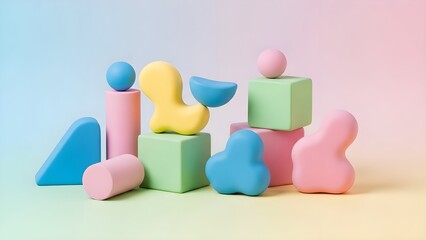 Colorful abstract shapes arrangement