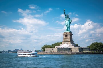 Fototapeta premium statue of liberty in new york city, usa, on the island