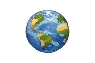 Fototapeta premium Earth globe representing global ecology, environment, nature, and sustainability, world map on transparent background