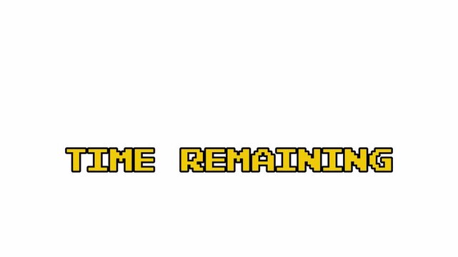 Flashing Text Animation Time Remaining 8 Bit Retro Video Game Style 4k video animation seamless loop