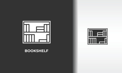 Bookshelf Vector, Icon Or Logo Sign Isolated Symbol Illustration