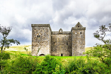 Fototapeta premium Hermitage Castle, Hermitage Water, Liddesdale, Roxburghshire, Newcastleton, Hawick, Scotland, UK