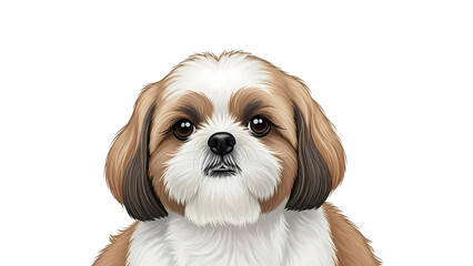 Cute shih tzu dog portrait. A close-up of a charming and fluffy Shih Tzu, showcasing its expressive eyes
