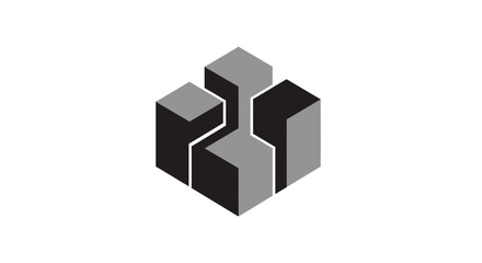 Abstract Geometric Structure Composed Of Solid Blocks With Innovative Design And Dynamic Aesthetics