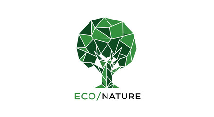 Obraz premium Abstract Geometric Tree Icon Representing Ecology and Environmental Conservation Perfectly