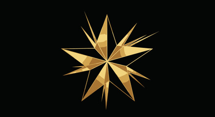 Obraz premium Abstract Golden Starburst Design on Black Background Suitable For Various Visual Applications