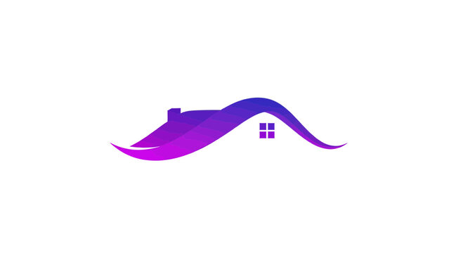 Abstract Gradient House Logo for Websites and Real Estate Marketing Materials