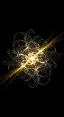 Dynamic visualization of abstract energy waves creating a complex, flowing resonant pattern background in deep colors, harmonic, pattern, deep