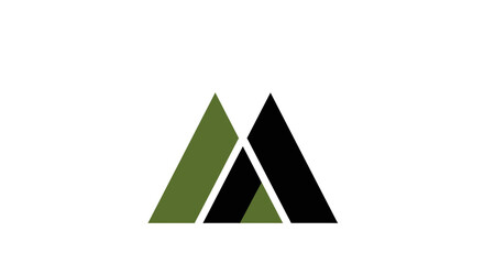 Fototapeta premium Abstract Geometric Triangle Logo With Green And Black Color Combination