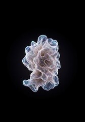 Ethereal, shimmering light structure dissolving into deep void. A conceptual visualization of ephemeral form and immaterial existence, background, blur, futuristic