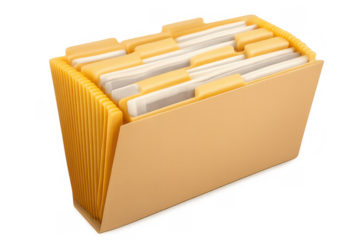 Expanding file folder storing documents, organizing business records and professional paperwork in an office archive