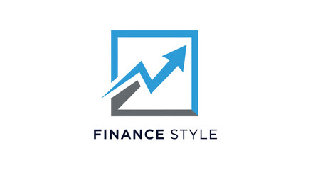Naklejka premium Abstract Growth Arrow Direction Inside a Square Logo Depicting Finance and Business Growth