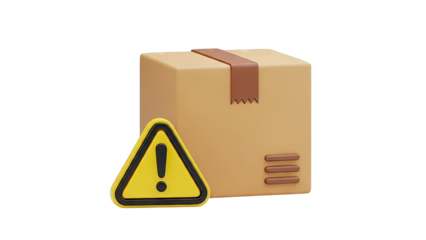 Shipping Warning Icon and Cardboard Box