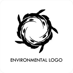 AbstracNatural Organic Wreath Icon for Environmental Identityt Green Leaf Circle Logo for Eco-Friendly Brand, 