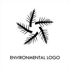 AbstracNatural Organic Wreath Icon for Environmental Identityt Green Leaf Circle Logo for Eco-Friendly Brand, 