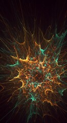 Vibrant abstract field pattern with swirling neon colors and fractal textures, highly detailed background, wavy, neon, colorful