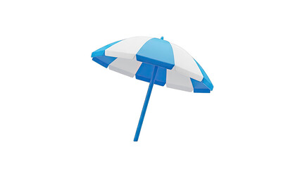 Obraz premium Blue and White Striped Beach Umbrella