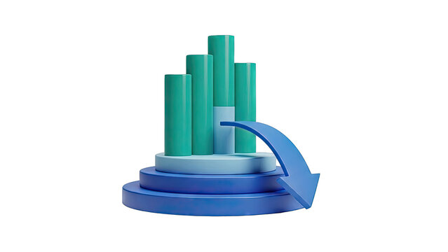 Bar Chart Downward Trend with Arrow - Powered by Adobe
