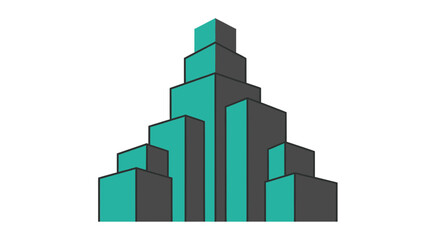 Fototapeta premium Abstract Metropolis Depiction Featuring Modern Architectural Designs In Isometric Format