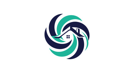 Abstract Logo Representing Home, Shelter, Stability, and Sustainable Development Design