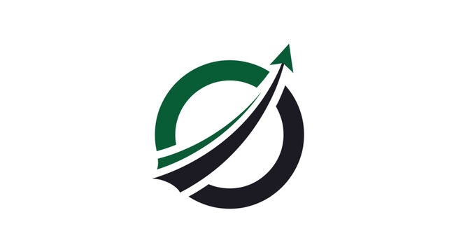 Abstract Logo Design Demonstrating Growth and Forward Momentum with Ascending Arrow