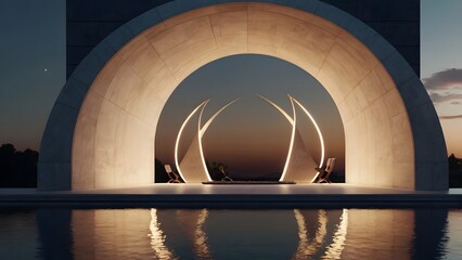 Islamic Arch Reflection Architecture