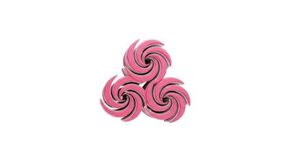 Pink Triple Swirl Abstract 3D Render