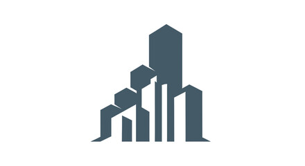 Abstract Metropolis Silhouettes Depicting Urban Architecture and Modern Cityscape