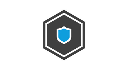 Abstract Shield Icon In Hexagon Shape Representing Security and Digital Protection