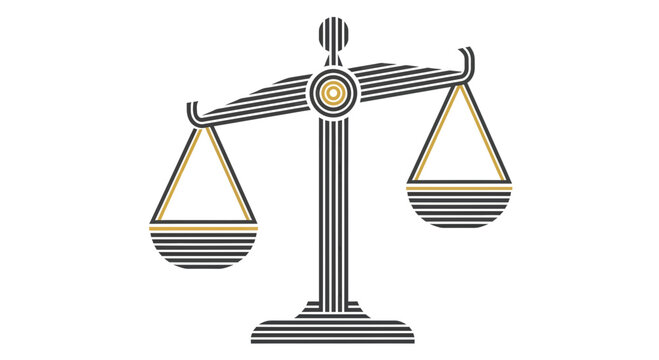 Abstract Representation Of Balance And Justice In Clean Geometric Illustration Design