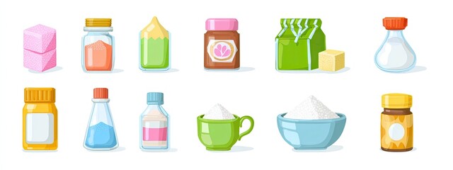 an array of various bottles displayed in a grid like pattern, each containing different substances or ingredients. the bottles vary in size, shape, and color, suggesting a range of different contents