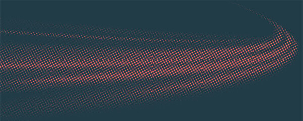 Vector Halftone Pattern Smooth Curved Border Red Blue Abstract Background. Dots Rounded Squares Blurry Pattern Pop Art Design Texture. vector Eps 10