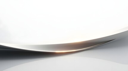 Curved Silver Metallic Surface with Soft Light Reflection